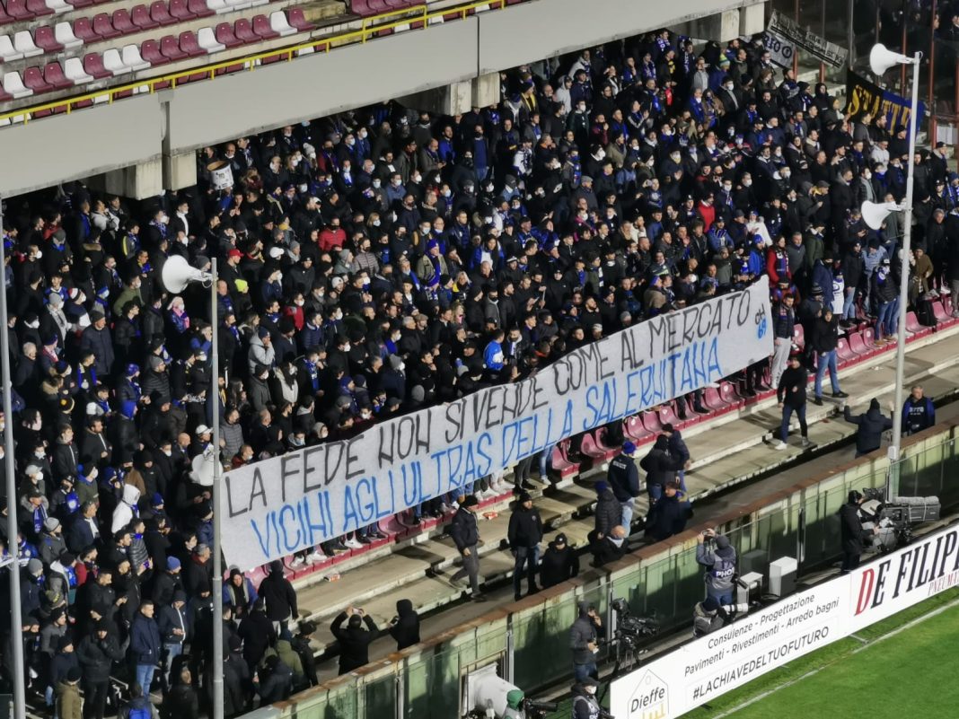 Solidarietà dei tifosi dell'Inter a quelli della Salernitana